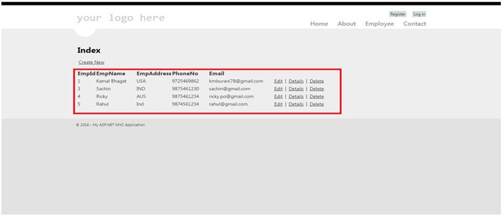 Data after delete Record